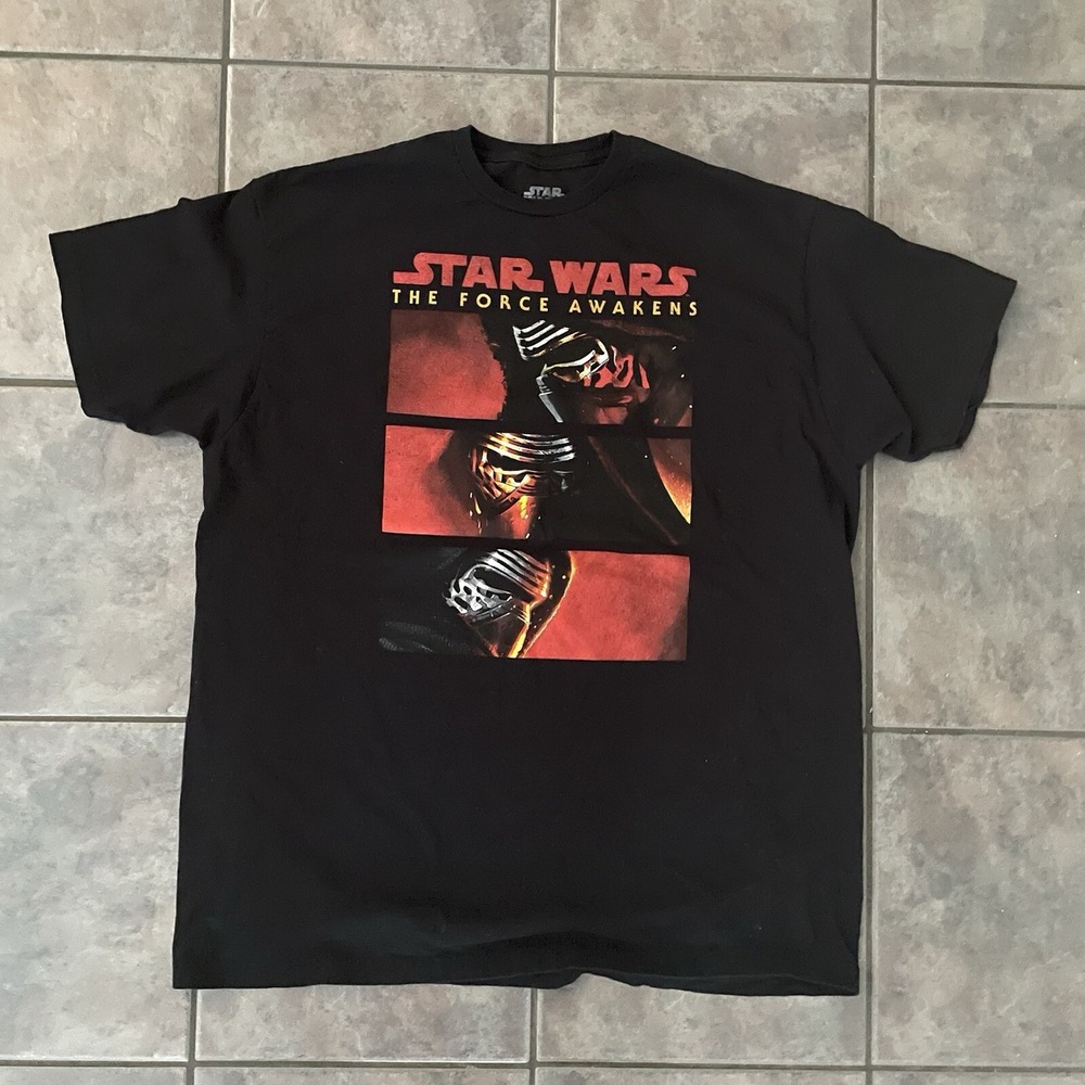 Star Wars The Force Awakens Mens XXL Darth Vader Black‎ T-Shirt Short Sleeve